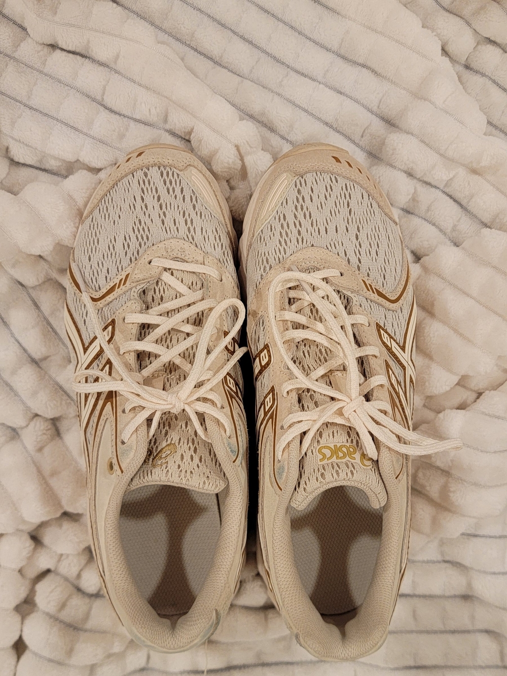 ASICS DS Trainer- Women's Neutral Running Shoes - Cream with Gold Accents - Picture 2 of 6